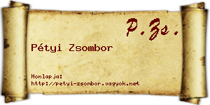Pétyi Zsombor névjegykártya